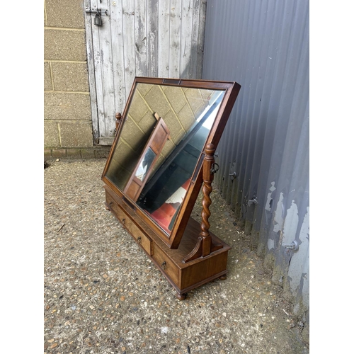 229 - A large victorian swing mirror with three drawers 80 wide 70 high