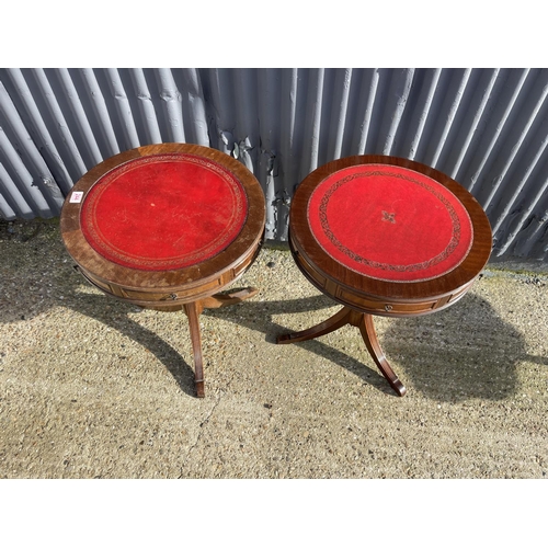 244 - A pair of reproduction mahogany drum tables