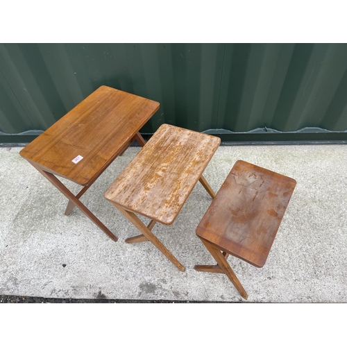 267 - A danish style teak nest of three tables