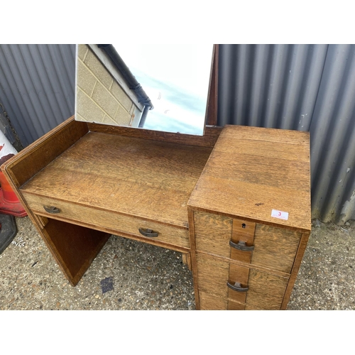 3 - A early 20th century oak dressing table 100x45