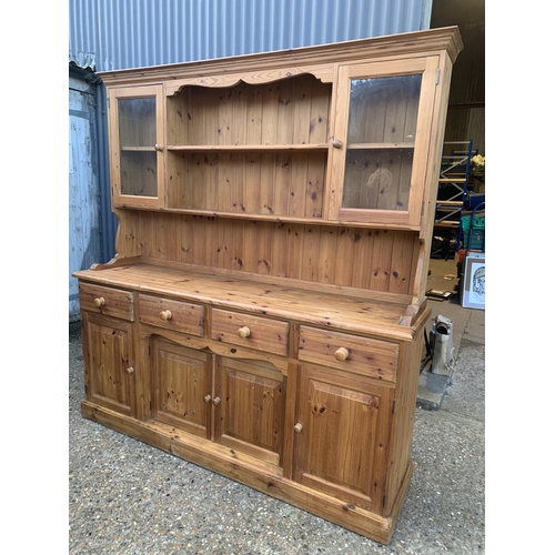 96 - Large pine dresser, width 179cms, height 194cms, depth 46cms