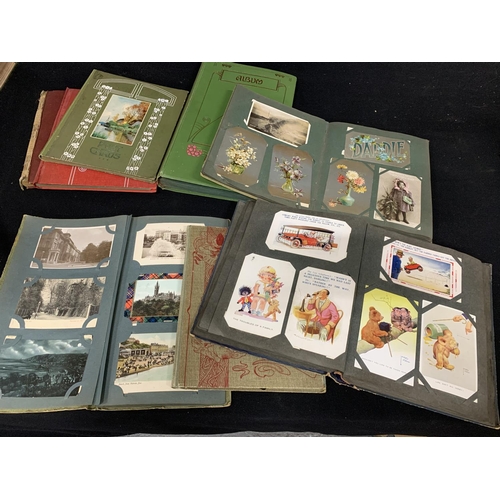 412 - 4 early post card albums complete and 4 others