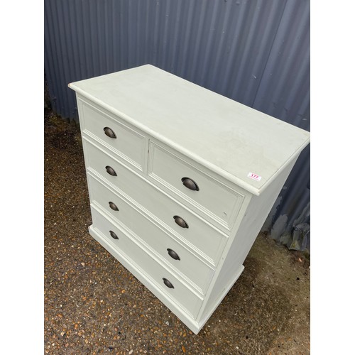 177 - A pale green painted chest of drawers 92x48x105