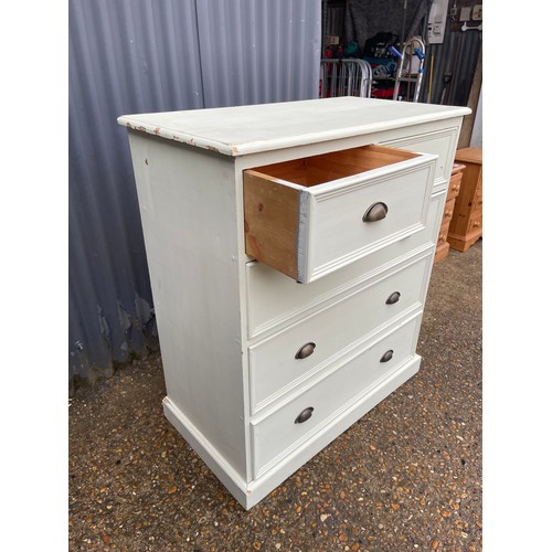 177 - A pale green painted chest of drawers 92x48x105