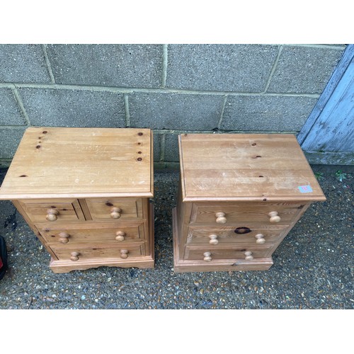 187 - Two small solid pine chests of drawers 45x30x 60