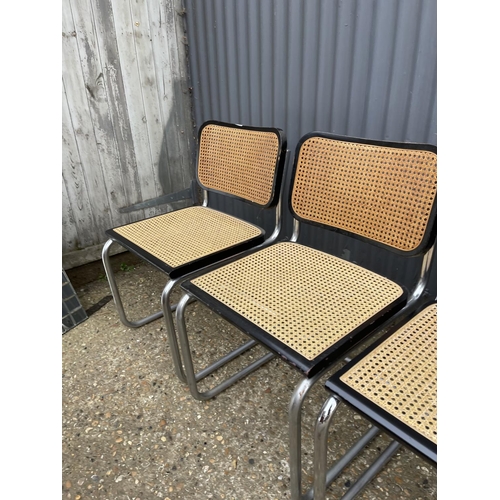 128 - A set of four retro Italian begere and chrome cantilever chairs