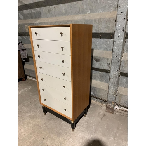 148 - G Plan Gold Stamp chest of 7 drawers, 60 x 40 x 128cms