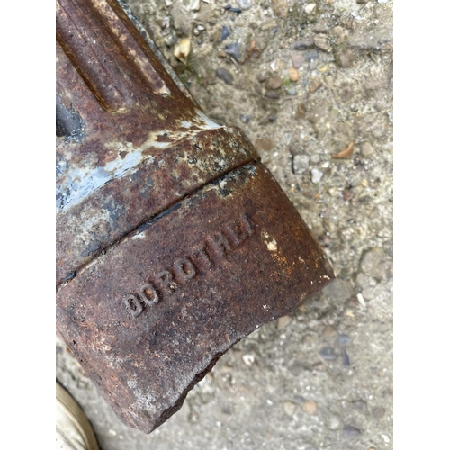 17 - An antique cast iron bollard 100cm