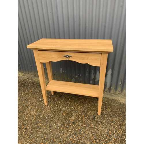 176 - Modern oak hall table with drawer, 80 x 32 x 82cms