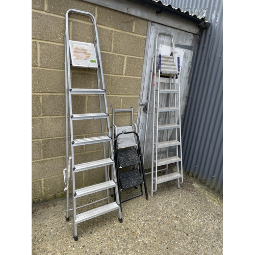 18 - Four pairs of stepladders assorted sizes