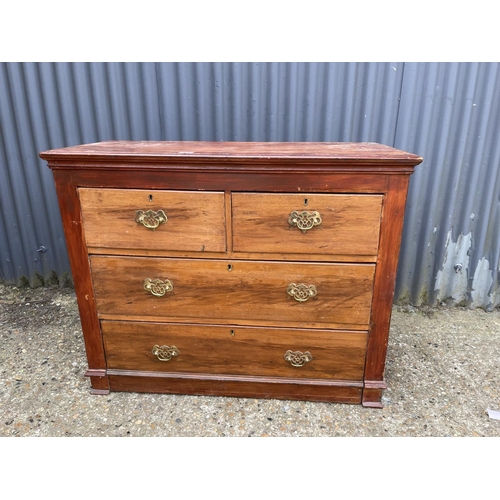 19 - An antique pine chest of four drawers 100x44x80