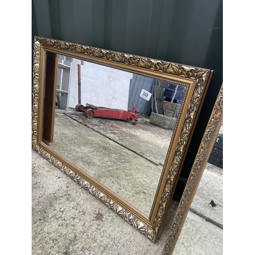 288 - Three gold gilt framed mirrors