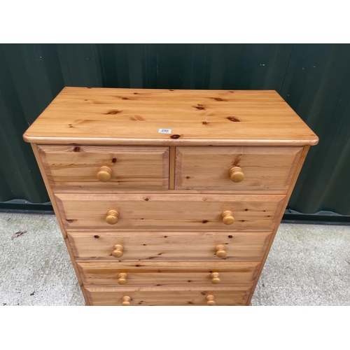 290 - A solid pine chest of drawers 90x40x115