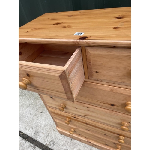 290 - A solid pine chest of drawers 90x40x115