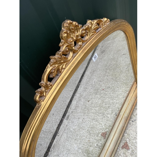 293 - A gold gilt framed over-mantle mirror 120x90