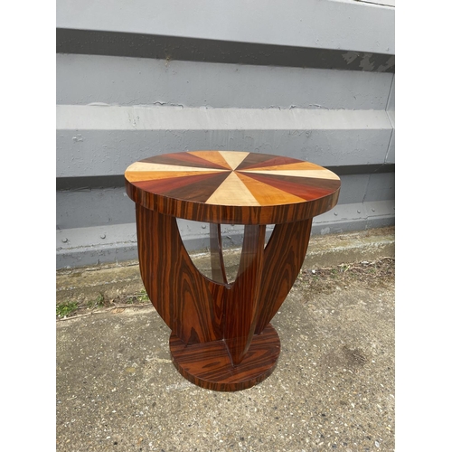 324 - A circular deco style occasional table with specimen top 60 diameter. 66 high