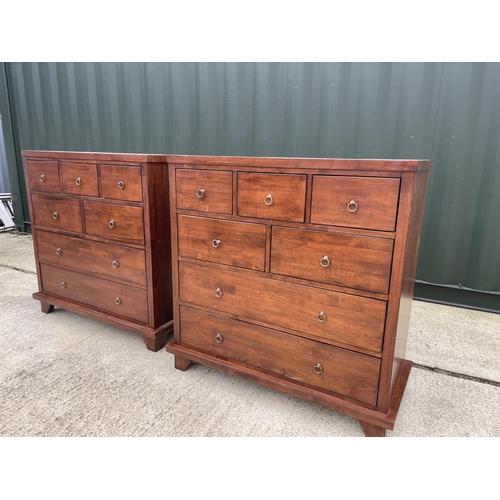 328 - A pair of modern hardwood chests of seven drawers 104x 45x 108