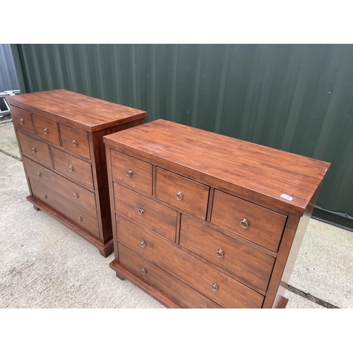 328 - A pair of modern hardwood chests of seven drawers 104x 45x 108