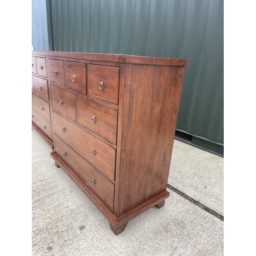 328 - A pair of modern hardwood chests of seven drawers 104x 45x 108