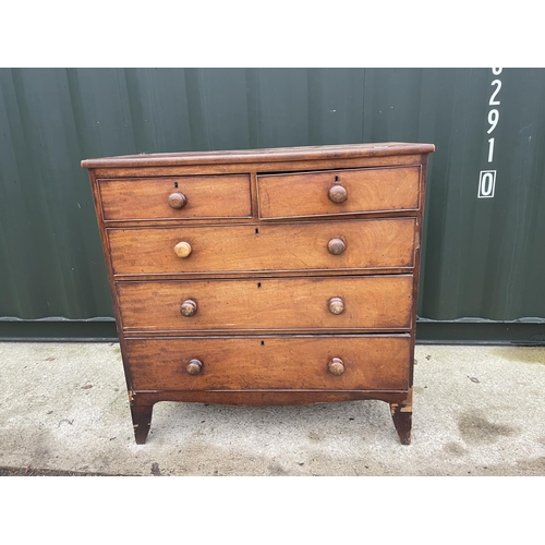 343 - A Victorian mahogany chest of five drawers for restoration