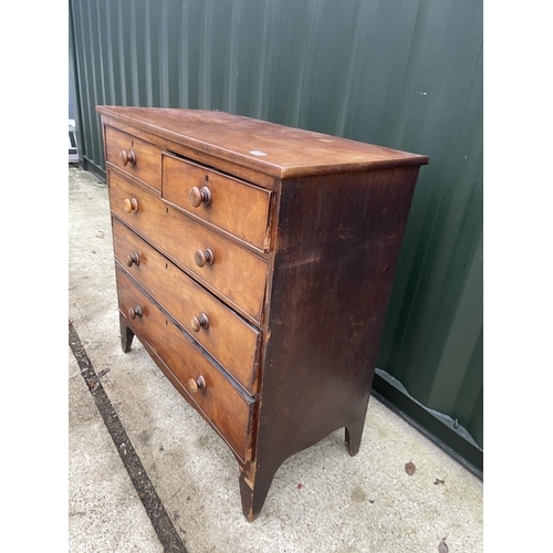 343 - A Victorian mahogany chest of five drawers for restoration