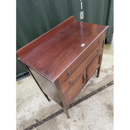 347 - An Edwardian inlaid two drawer washstand / cupboard