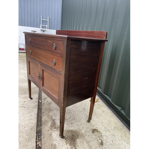 347 - An Edwardian inlaid two drawer washstand / cupboard