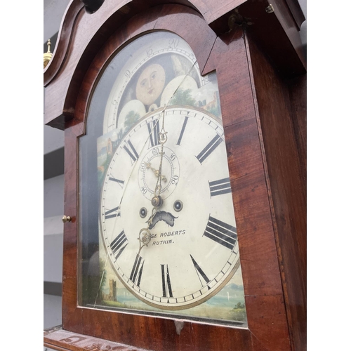 356 - A Victorian oak cased longcase clock, movement by Jesse Roberts of Ruthin