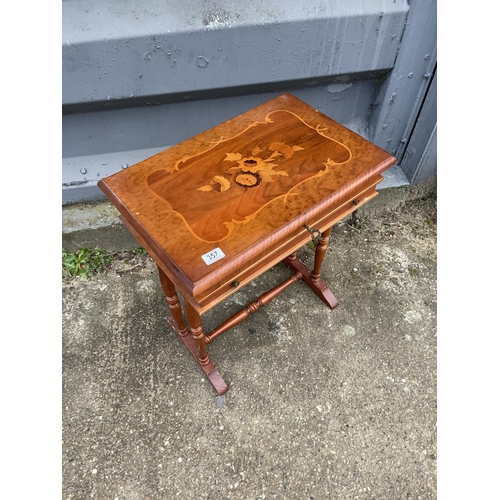 357 - Inlaid vanity table with key