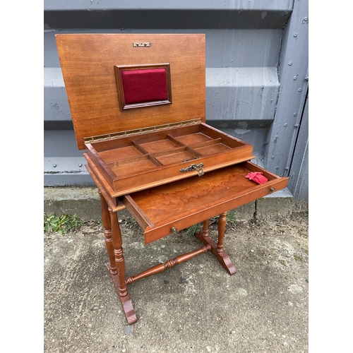 357 - Inlaid vanity table with key