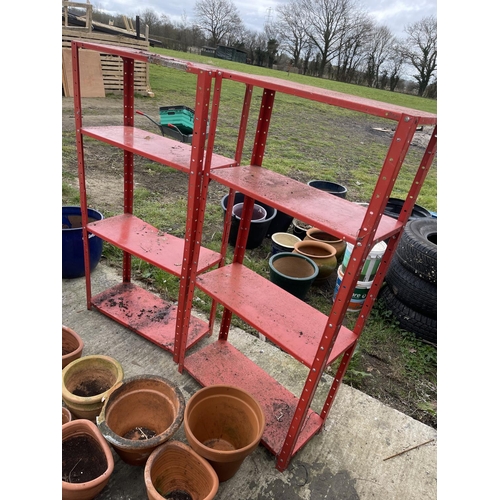 400b - 2 bays of red garage shelving