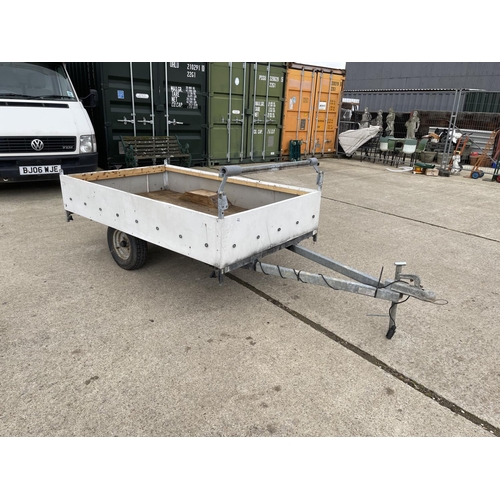 400k - Single axle car trailer, towed in ready to use, size 210 x 123 cms