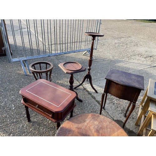 56 - A collection 8 assorted mahogany occasional tables and a nest of three