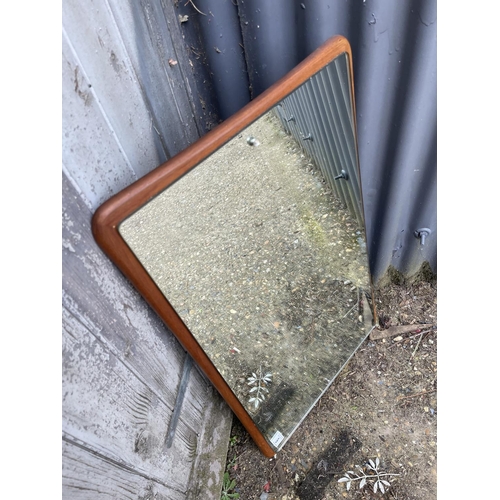 6 - A mid century teak framed mirror 42x 70