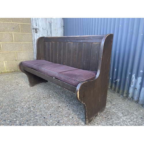 62 - A pine pub settle bench 140cm wide