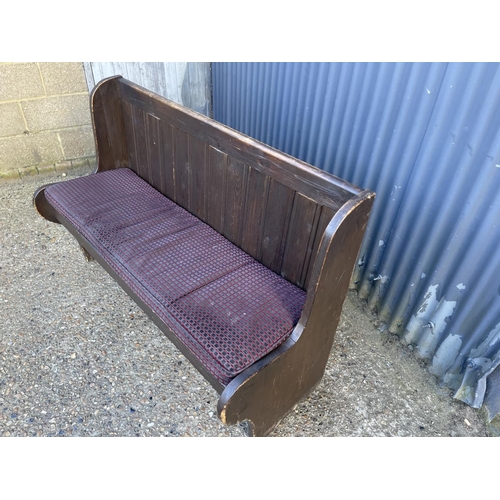 62 - A pine pub settle bench 140cm wide