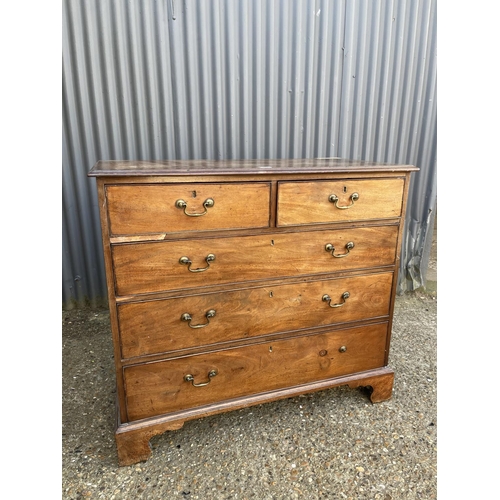 65 - An early victorian mahogany chest of five drawers 110x55x98