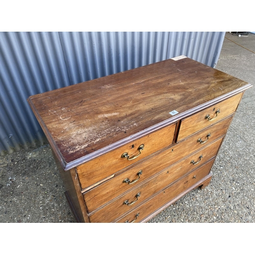 65 - An early victorian mahogany chest of five drawers 110x55x98