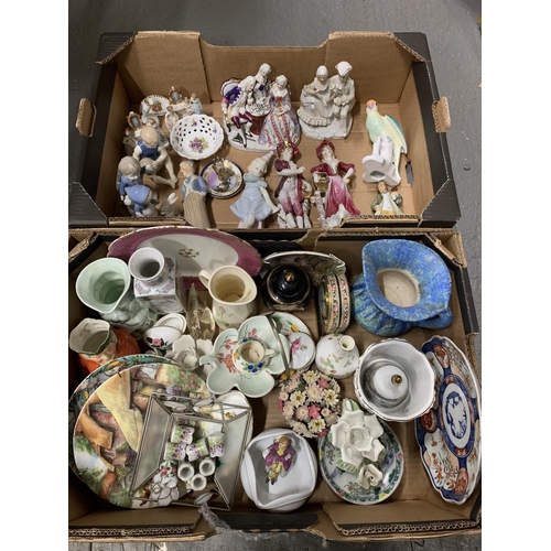 747 - Two trays of decorative china and figures