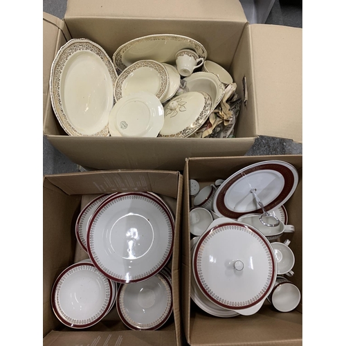 755 - Ridgway cream & gold tea & dinnerware and Woods tea and dinnerware (3)