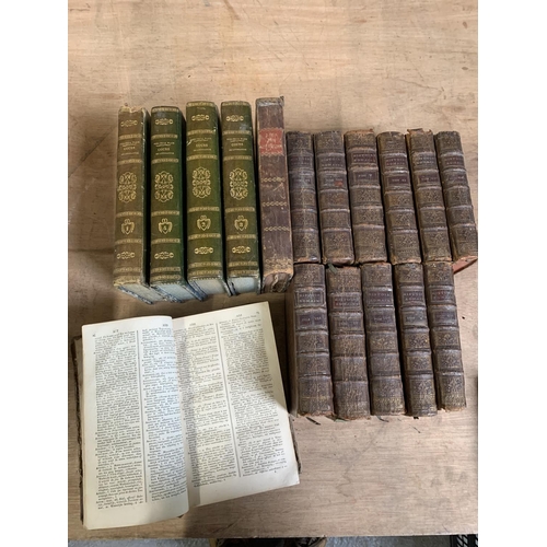 815 - Leather bound volumes of French literature and dictionary