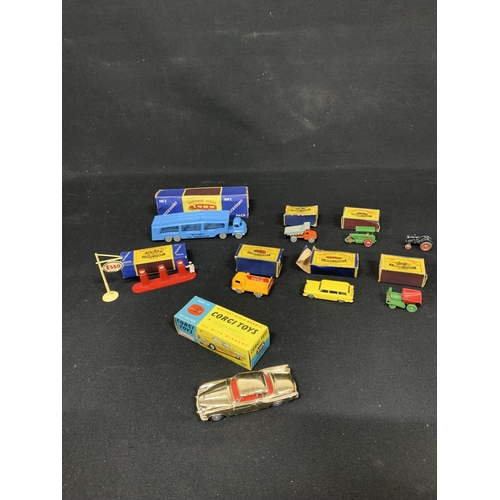 826 - Boxed Corgi 211S Studebaker, seven boxed Matchbox Vehicles and accessory pack and unboxed tractor