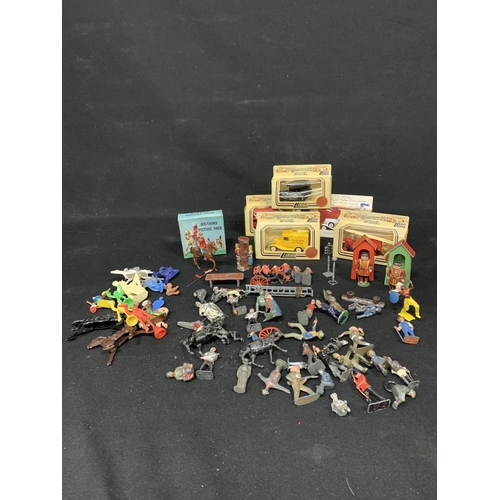 827 - Metal and plastic figures and boxed Lledo models