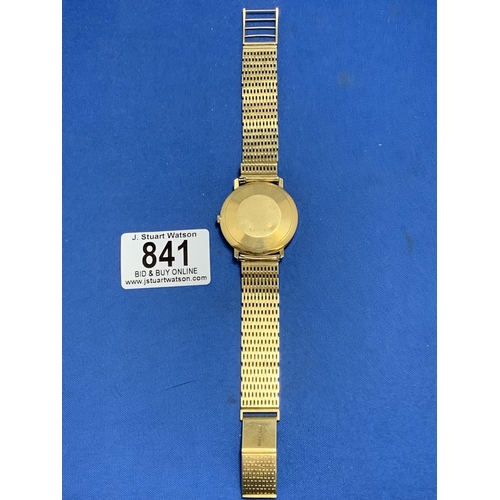 841 - Gents Nivada 18ct Gold Wristwatch on Hallmarked 18ct Gold Bracelet, weight of bracelet & Watch case ... 