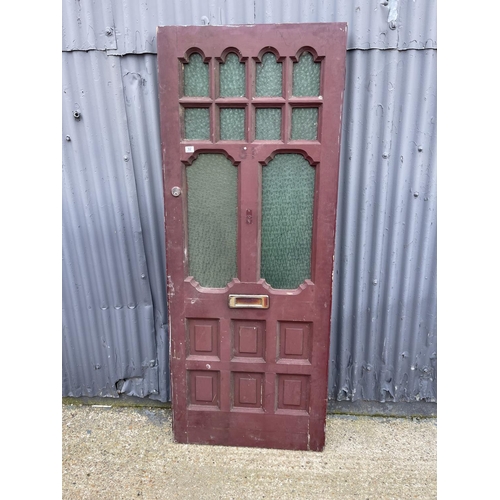 92 - A vintage painted front door 81x200