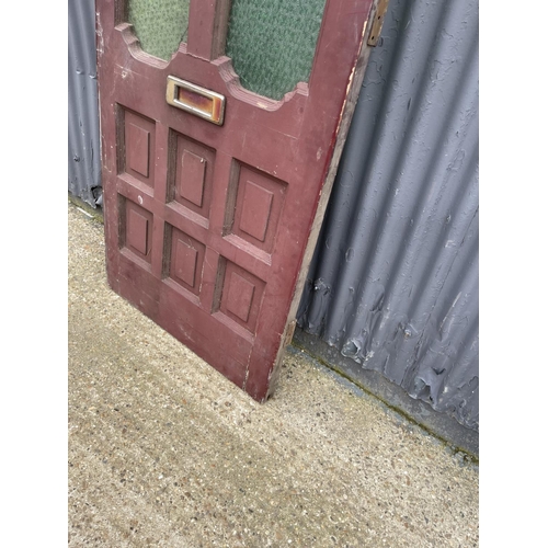 92 - A vintage painted front door 81x200