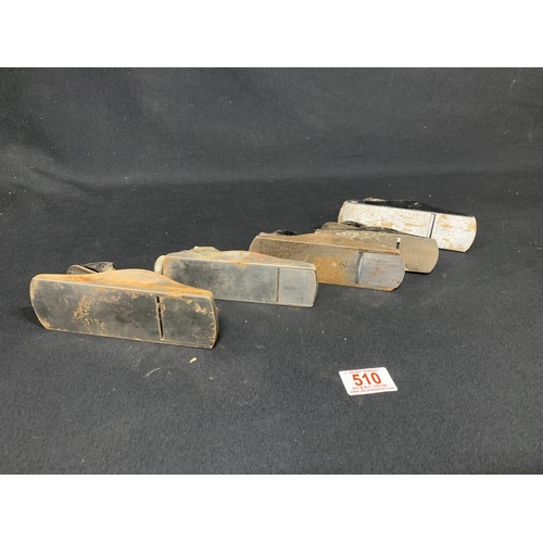 510 - 5 assorted block planes, including Stanley