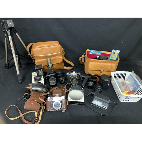 683 - Pentax ME Super Camera and lenses, Kodak Retina Reflex 123  Camera, and accessories