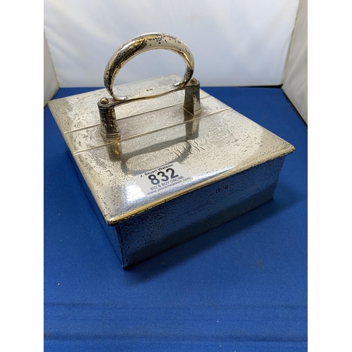 832 - Hallmarked Silver Table Cigar Box 21 x 17 x 18 high