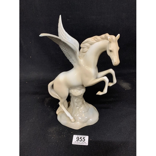 955 - Spanish porcelain Pegasus Figure height 29 cms